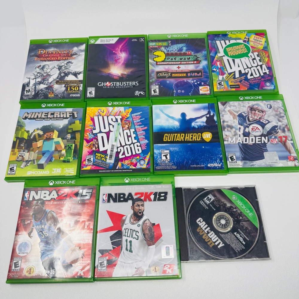 Xbox One Game Lot of 11 Minecraft Divinity Just Dance NBA 2K Madden Call of Duty
